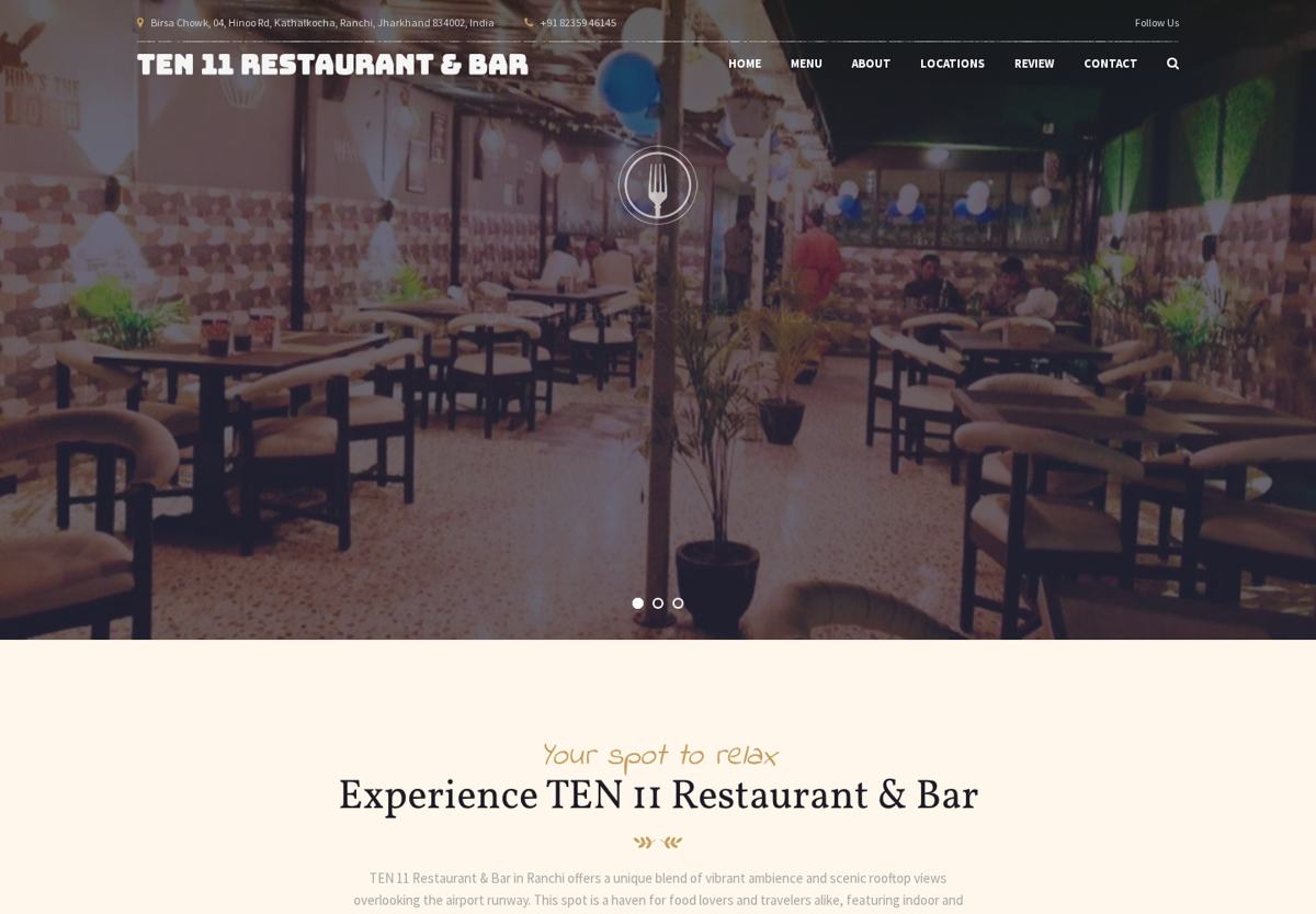 Ten 11 Restaurant & Bar website preview