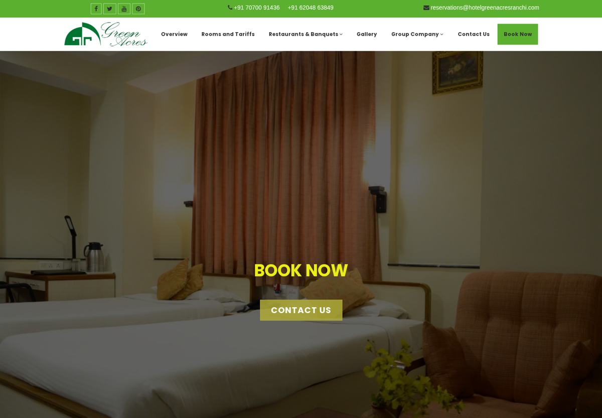 Hotel Green Acres website preview