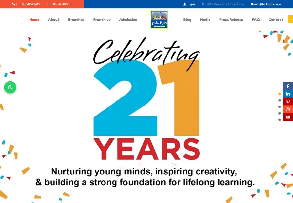 Hello Kids website preview